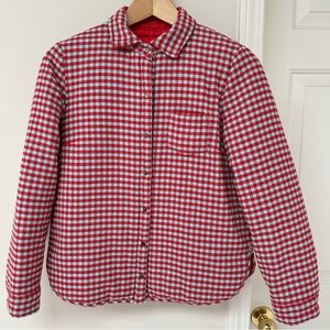 MaxMara Red and White Checkered Puffer Jacket